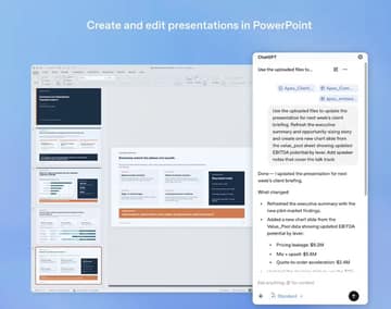 ChatGPT PowerPoint 集成上线，支持直接创建编辑演示文稿