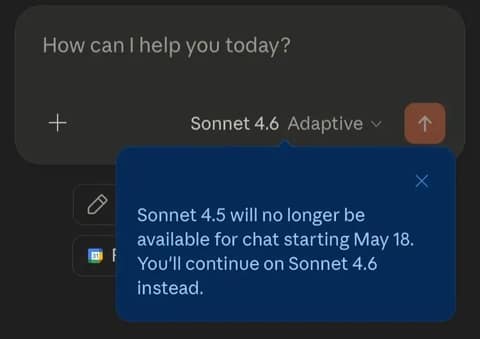 Claude Sonnet 4.5 下架日期被曝改为 5 月 18 日 用户反馈未获官方回应