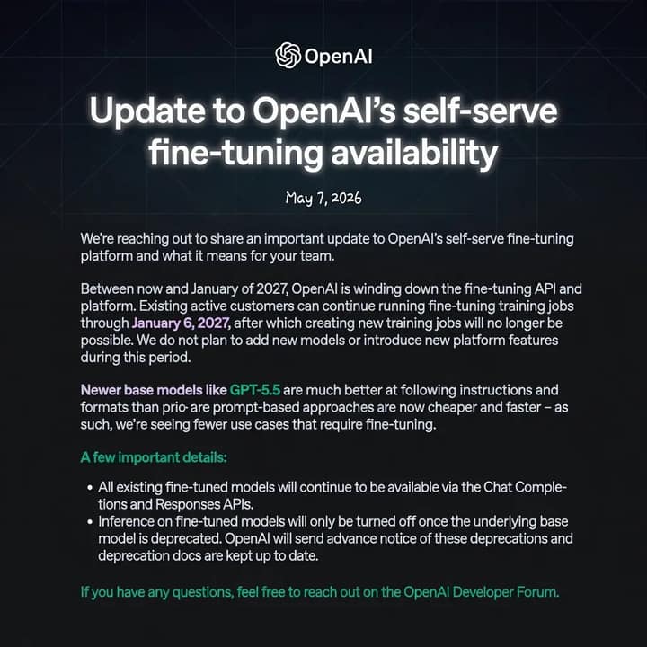OpenAI 微调 API 邮件通知截图