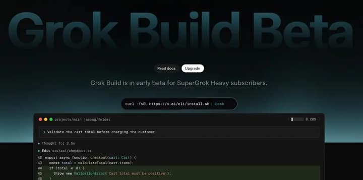Grok Build CLI 集成插件与 MCP 服务器配置界面